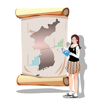 전신 학생 여학생 여자 교육 교복 백그라운드 지도 일러스트 청소년 고등학생 수업 한명 서기 미소 웃음 사람 책 스쿨라이프 발표 두루마리 한반도 여자만 여자한명만 십대만 십대여자만 십대여자한명만 국내일러스트 AI파일 1 라이프스타일 옷 학교 모션 표정 파일형식 벡터