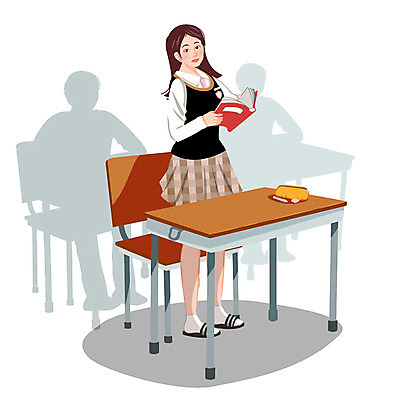 전신 학생 여학생 여자 교육 교복 백그라운드 의자 일러스트 청소년 고등학생 수업 한명 서기 미소 웃음 사람 책 독서 스쿨라이프 책상 여자만 여자한명만 십대만 십대여자만 십대여자한명만 국내일러스트 AI파일 1 라이프스타일 옷 가구 학교 모션 표정 파일형식 벡터