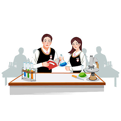 학생 여학생 여자 교육 남자 교복 남학생 과학 백그라운드 일러스트 청소년 고등학생 수업 현미경 실험기구 실험 미소 웃음 사람 앉기 상반신 두명 스쿨라이프 시험관 삼각플라스크 과학교육 실린더 십대만 국내일러스트 AI파일 라이프스타일 옷 학교 모션 표정 플라스크 파일형식 벡터