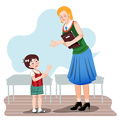 전신 학생 여자 교육 초등학생 어린이 백그라운드 일러스트 수업 서기 미소 웃음 사람 소녀 성인 두명 스쿨라이프 교사 질문 책상 여자만 국내일러스트 AI파일 직업 라이프스타일 가구 학교 모션 표정 파일형식 벡터