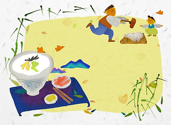 전신 PSD 동물 한국문화 한국전통 전통 그릇 명절 남자 전통문화 아들 어린이 한식 음식 백그라운드 일러스트 조류 산 한국 서기 미소 웃음 사람 소년 성인 두명 설날 전통음식 자녀 아빠 전통의상 한복 절구 떡국 방아 떡방아 남자만 국내일러스트 동양문화 식기 기념일 아시아 문화 가족 모션 표정 도구 파일형식