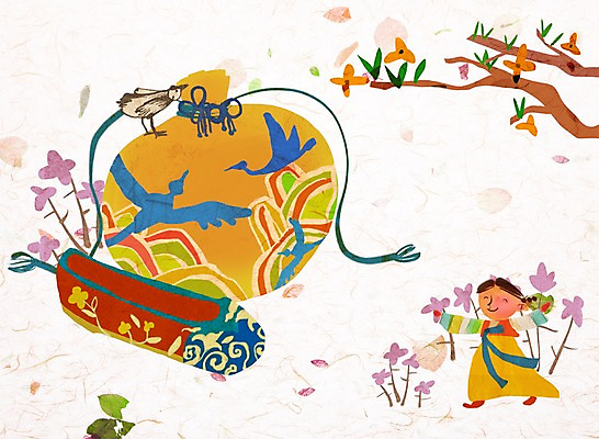 전신 PSD 나무 식물 동물 한국문화 한국전통 전통 여자 명절 꽃 전통문화 어린이 백그라운드 신발 일러스트 조류 복주머니 한국 한명 서기 미소 웃음 사람 소녀 설날 전통의상 한복 고무신 꽃신 여자만 여자한명만 어린이만 소녀만 소녀한명만 국내일러스트 1 동양문화 기념일 아시아 문화 모션 전통소품 표정 파일형식