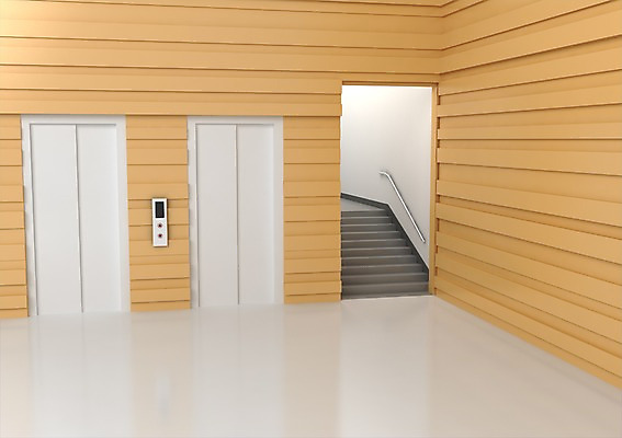 PSD 시설물 공공시설 실내 빌딩 사람없음 그래픽 인테리어 3D소스 3D 계단 복도 엘리베이터 입체 비상구 건축물 디자인 내부 건물 디지털합성 시설 파일형식