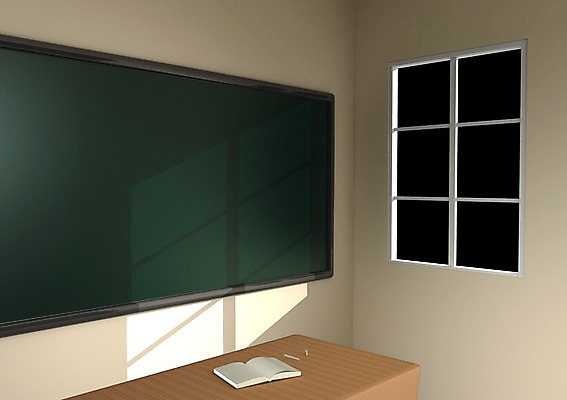 PSD 교육 창문 교실 학교 교재 실내 사람없음 그래픽 책 빛 인테리어 3D소스 3D 칠판 입체 분필 교탁 교육시설 디자인 내부 디지털합성 시설 초크 파일형식