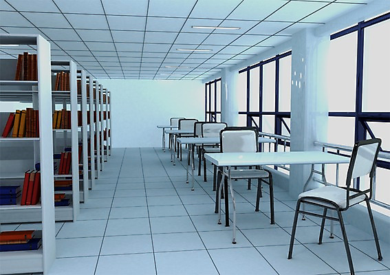 PSD 교육 의자 창문 난간 탁자 책장 실내 사람없음 그래픽 책 인테리어 3D소스 3D 원근감 기둥 도서관 입체 교육시설 디자인 건축 뷰포인트 가구 내부 디지털합성 시설 파일형식