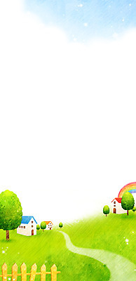 PSD 나무 식물 사계절 계절 길 백그라운드 무지개 일러스트 거리 주택 따뜻함 풍경 사람없음 울타리 담장 봄풍경 봄 상쾌 봄배경 국내일러스트 자연요소 감정 건물 파일형식