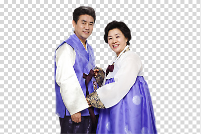 편집이미지 한국문화 한국전통 라이프스타일 부부 커플 여자 명절 할아버지 노년 남자 전통문화 할머니 한국 서기 미소 웃음 사람 동양인 성인 두명 옆모습 실버라이프 노부부 한국인 60대 전통의상 한복 PNG 옷고름 노인만 성인만 편집소스 동양문화 전통 기념일 아시아 문화 뷰포인트 관계 모션 표정 인종 생활 파일형식