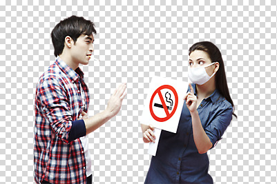 서양인 외국인 백인 편집이미지 라이프스타일 커플 여자 남자 캠페인 커플라이프 포즈 모션 흡연 담배 알림판 경고 마스크 들기 사람 손짓 상반신 20대 성인 두명 옆모습 캐주얼 청춘 마주보기 팻말 금지 물기 알림 냄새 금연 담배연기 PNG 비흡연자 청년만 성인만 편집소스 옷 뷰포인트 컨셉 관계 프레임 인종 청년 생활 연기 사회이슈 파일형식