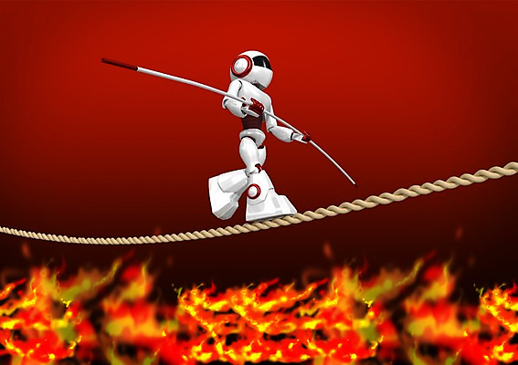 PSD 편집 편집이미지 밧줄 줄 과학 첨단산업 사람없음 그래픽 장난감 3D 발전 인조인간 로봇 입체 첨단과학 외줄타기 중심잡기 4차산업 편집3D 산업 컨셉 모션 묘기 디지털합성 줄타기 파일형식