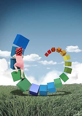 전신 PSD 식물 구름 편집 편집이미지 하늘 한명 서기 사람 잔디 뒷모습 그래픽 3D 블록 아기 풀 입체 아기만 편집3D 자연요소 1 뷰포인트 모션 디지털합성 파일형식