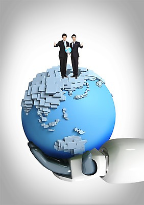 전신 PSD 편집 편집이미지 남자 지구 비즈니스 서기 미소 웃음 사람 동양인 손짓 성인 두명 그래픽 글로벌 3D 한국인 엄지손가락 최고 비즈니스맨 입체 남자만 성인남자만 성인만 편집3D 손가락 모션 표정 인종 직장인 디지털합성 파일형식