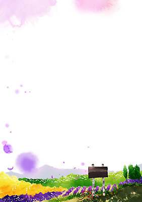 PSD 나무 식물 꽃 백그라운드 꽃밭 일러스트 자연 페인터 하늘 알림판 풍경 초원 사람없음 자전거 표지판 풀 자연백그라운드 라벤더 페인터배경 국내일러스트 페인팅 바이크 허브 생태계 파일형식