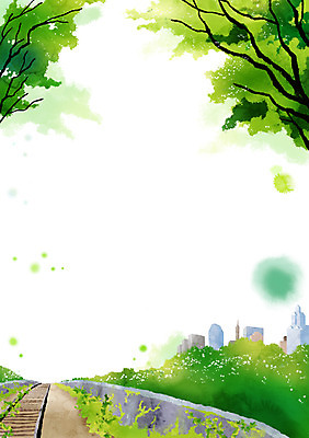 PSD 나무 식물 건축물 백그라운드 일러스트 자연 페인터 풍경 빌딩 사람없음 건물 기찻길 풀 자연백그라운드 페인터배경 철도의날 국내일러스트 건축 페인팅 생태계 파일형식 법정기념일