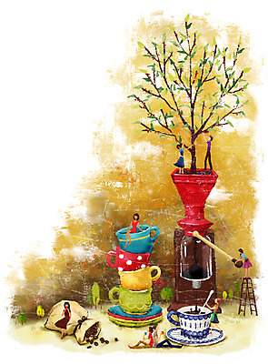 PSD 여자 남자 문화 커피 예술 일러스트 사람 여러명 성인 컵 원두 에스프레소 소인 에스프레소머신 커피나무 성인만 국내일러스트 나무 식기 음료 다수 커피용품 파일형식