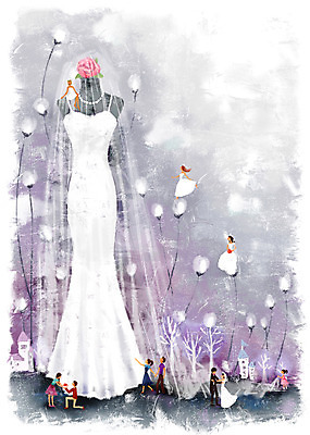 PSD 여자 남자 꽃 문화 예술 웨딩드레스 결혼 일러스트 사람 여러명 성인 장미 마네킹 소인 성인만 국내일러스트 식물 드레스 다수 이벤트 파일형식