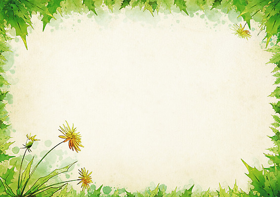 PSD 식물 배너 꽃 컬러 백그라운드 잎 무늬 꽃무늬 꽃백그라운드 일러스트 자연 안내 프레임 사각틀 틀 사람없음 초록색 노란색 민들레 알림 꽃프레임 국내일러스트 사각형 생태계 파일형식