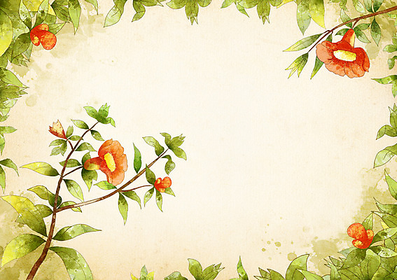 PSD 식물 배너 꽃 컬러 백그라운드 잎 무늬 꽃무늬 꽃백그라운드 일러스트 자연 안내 프레임 사각틀 틀 사람없음 초록색 주황색 나뭇가지 알림 꽃프레임 국내일러스트 나무 사각형 생태계 파일형식