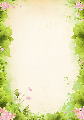 PSD 식물 배너 꽃 줄기 분홍색 컬러 백그라운드 잎 무늬 꽃무늬 꽃백그라운드 일러스트 자연 안내 프레임 사각틀 틀 사람없음 초록색 알림 꽃프레임 국내일러스트 사각형 생태계 파일형식