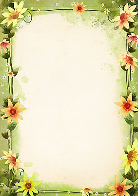 PSD 식물 배너 꽃 줄기 컬러 백그라운드 잎 무늬 꽃무늬 꽃백그라운드 일러스트 자연 안내 프레임 사각틀 틀 사람없음 초록색 노란색 알림 꽃프레임 국내일러스트 사각형 생태계 파일형식