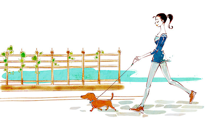 전신 PSD 식물 동물 우먼라이프 라이프스타일 여자 패션 일러스트 한명 서기 사람 성인 취미 라이프 울타리 반려동물 산책 개 강아지 여자만 여자한명만 성인여자만 성인만 국내일러스트 1 포유류 모션 휴식 생활 담장 파일형식