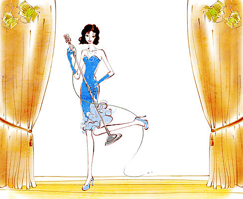 전신 PSD 우먼라이프 라이프스타일 드레스 여자 패션 일러스트 노래 조명 한명 서기 들기 사람 성인 취미 라이프 공연 무대 커튼 스탠드마이크 마이크 여자만 여자한명만 성인여자만 성인만 국내일러스트 1 옷 음악 음향기기 모션 이벤트 생활 파일형식