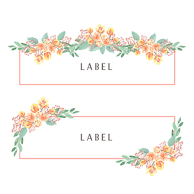 JPG 해외이미지 디자인 꽃 백그라운드 잎 일러스트 프레임 사람없음 라벨 해외202004 해외일러스트 식물 파일형식 이미지허브