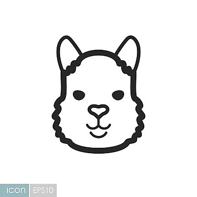 EPS 동물 얼굴 일러스트 사람없음 라인아트 라마 해외202004 국내일러스트 해외일러스트 선 신체부위 파일형식 벡터 이미지허브