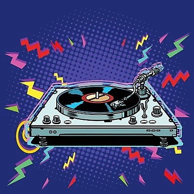 EPS 해외이미지 디자인 음악 백그라운드 일러스트 사람없음 보라색 오브젝트 복고 팝아트 코믹 아날로그 스테레오 카툰스타일 구식 레코드플레이어 해외202004 해외일러스트 컬러 문화예술 소리 그림 파일형식 벡터 이미지허브