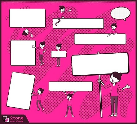 EPS 해외이미지 전신 여자 분홍색 엄마 아이디어 웃음 여러명 성인 세트 점프 육아 분노 아기 잡기 성인여자만 해외202004 감정 컬러 다수 컨셉 가족 모션 표정 사람 여자만 성인만 파일형식 벡터 이미지허브