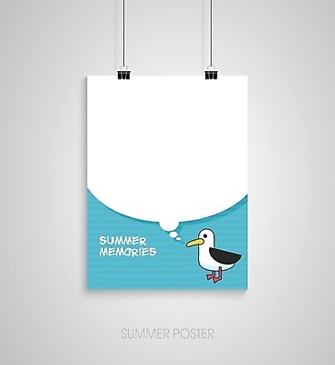 EPS 해외이미지 한마리 디자인 포스터 하늘색 말풍선 일러스트 갈매기 매달리기 사람없음 서류집게 카피스페이스 해외202004 해외일러스트 1 모션 조류 집게 파란색 공백 파일형식 벡터 이미지허브