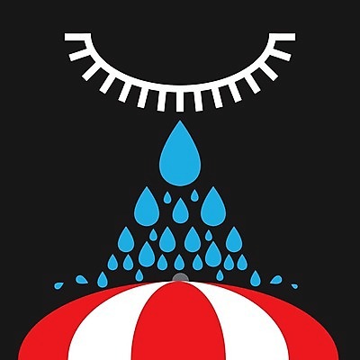 EPS 해외이미지 감정 일러스트 우산 추상 파란색 슬픔 울음 눈물 해외202004 해외일러스트 컬러 무늬 표정 파일형식 벡터 이미지허브