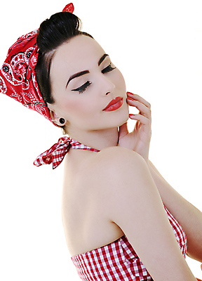 포토 JPG 해외이미지 모델 여자 포즈 한명 사람 상반신 성인 옆모습 빨간색 눈감음 화려 흰배경 복고 의료성형뷰티 스타일 성인여자한명만 해외202004 해외포토 1 뷰포인트 컬러 백그라운드 컨셉 모션 흰색 여자한명만 성인여자만 파일형식 이미지허브