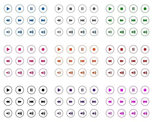 EPS 해외이미지 음악 일러스트 사람없음 세트 원형 정지 볼륨 재생 일시정지 멀티미디어 빨리감기 되감기 음소거 인터페이스 제어 플레이 플레이어 중지_중단 해외일러스트 도형 모션 문화예술 파일형식 벡터 이미지허브