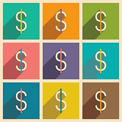 EPS 해외이미지 일러스트 사람없음 세트 컬러풀 달러 화폐기호 외화 심플 해외202004 해외일러스트 기호 컬러 돈 금융 화폐 파일형식 벡터 이미지허브