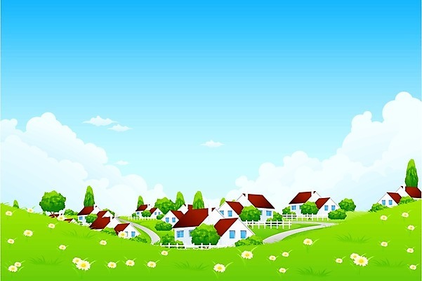 EPS 해외이미지 나무 식물 구름 꽃 백그라운드 잎 일러스트 자연 하늘 주택 건강 풍경 사람없음 야외 건물 초록색 여름 파란색 마을 환경 봄 땅 언덕 장면 내추럴 캐모마일 수평선 해외202004 해외일러스트 자연요소 건축물 계절 컬러 허브 생태계 파일형식 벡터 이미지허브