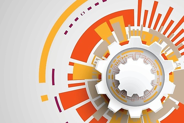 EPS 해외이미지 디자인 일러스트 추상 사람없음 그래픽 디지털 주황색 톱니바퀴 해외202004 해외일러스트 컬러 무늬 파일형식 벡터 이미지허브