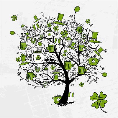 EPS 해외이미지 나무 디자인 잎 일러스트 사람없음 클로버 해외202004 해외일러스트 식물 파일형식 벡터 이미지허브