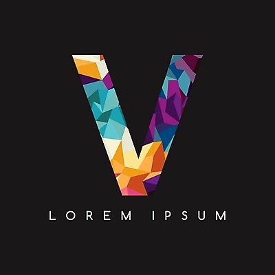 EPS 해외이미지 알파벳 일러스트 타이포그라피 사람없음 V 기하학 폴리곤 지오메트릭 해외202004 해외일러스트 문자 영어 무늬 파일형식 벡터 이미지허브