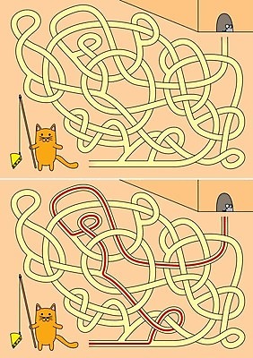 EPS 해외이미지 교육 길 일러스트 치즈 게임 퍼즐 쥐 만화 그림 미로 해결 구성 쉬운 해외202004 해외일러스트 놀이 유제품 설치류 파일형식 벡터 이미지허브