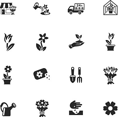 EPS 해외이미지 꽃잎 꽃 꽃다발 잎 일러스트 씨앗 사람없음 농작물 새싹 상점 물뿌리개 튤립 모종삽 심볼 배송 물주기 꽃배달 온실 해외202004 해외일러스트 식물 농업 모션 삽 파일형식 벡터 이미지허브
