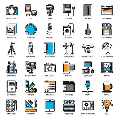 EPS 해외이미지 직업 커피 선 백그라운드 일러스트 아이디어 컴퓨터 픽토그램 알약 카메라 인포그래픽 장비 달력 업무 플랫 디자이너 USB 만화 사진사 필름 윤곽 고립 드론 베터리 프리랜서 힙스터 해외202004 해외일러스트 패션 음료 컨셉 전자제품 약 작업 작가 파일형식 벡터 이미지허브