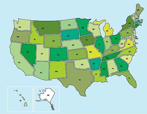 EPS 해외이미지 교육 지도 일러스트 새로움 지구본 미국 땅 캘리포니아 태평양 북쪽 대서양 알래스카 워싱턴 텍사스 플로리다 해외202004 해외일러스트 바다 컨셉 북아메리카 방향 파일형식 벡터 이미지허브
