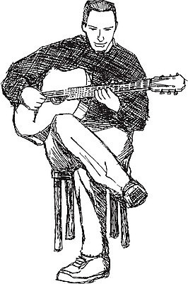 EPS 해외이미지 클립아트 음악 일러스트 앉기 검은색 기타 스케치 기타리스트 그런지 해외202004 해외일러스트 컬러 모션 현악기 문화예술 미술 연주자 파일형식 벡터 이미지허브