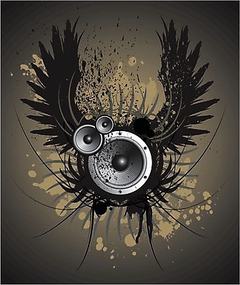 EPS 해외이미지 디자인 실루엣 음악 백그라운드 날개 일러스트 잉크 장식 검은색 어둠 소리 얼룩 그런지 스타일 해외202004 해외일러스트 컬러 문화예술 촬영기법 파일형식 벡터 이미지허브