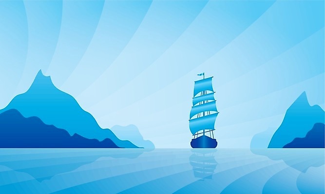 EPS 해외이미지 구름 실루엣 바다 여행 백그라운드 요트 일러스트 항해 물 자유 깃발 역사 함선 스카이라인 발견 돛대 해외202004 해외일러스트 자연요소 컨셉 배_교통 촬영기법 파일형식 벡터 이미지허브