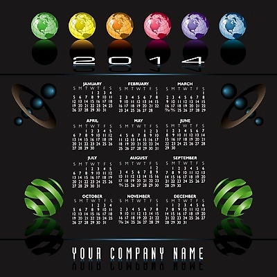 EPS 해외이미지 계절 일러스트 미래 새로움 컬러풀 다이어리 달력 시간 일주일 날짜 잡지 연도 2014년 주말 월 해외202004 해외일러스트 컬러 컨셉 간행물 사무용품 파일형식 벡터 이미지허브