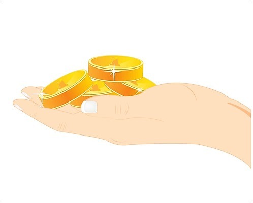 EPS 해외이미지 손 돈 일러스트 비즈니스 선물 동전 재산 황금 흰배경 주기 수입 해외202004 해외일러스트 백그라운드 모션 신체부위 금융 흰색 파일형식 벡터 이미지허브