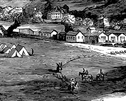 EPS 해외이미지 선 일러스트 산 주택 미술 사람없음 강 마을 계곡 검은색 흰색 그림 전쟁 타운 판화 서쪽 해외202004 해외일러스트 컬러 문화예술 건물 도시 방향 파일형식 벡터 이미지허브