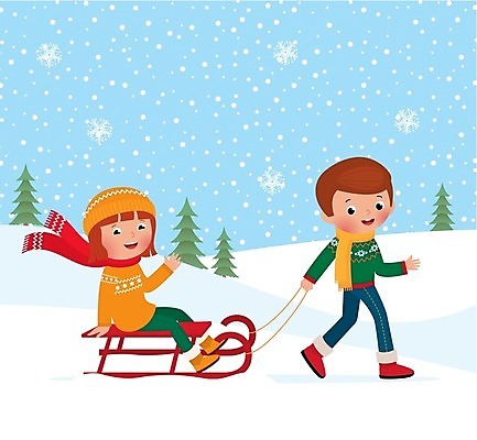 EPS 해외이미지 행복 겨울 일러스트 소년 야외 우정 추위 흰색 언덕 썰매 썰매타기 해외202004 해외일러스트 계절 남자 감정 어린이 컬러 친구 전통놀이 파일형식 벡터 이미지허브