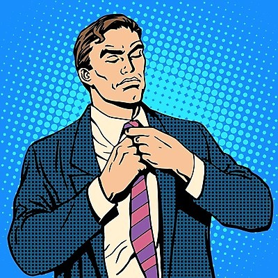 EPS 해외이미지 남자 일러스트 넥타이 한명 정장 상반신 성인 눈감음 비즈니스맨 복고 팝아트 매기 카툰스타일 성인남자한명만 해외202004 하프톤 해외일러스트 1 잡화 옷 컬러 비즈니스 모션 사람 직장인 그림 남자한명만 성인남자만 파일형식 벡터 이미지허브